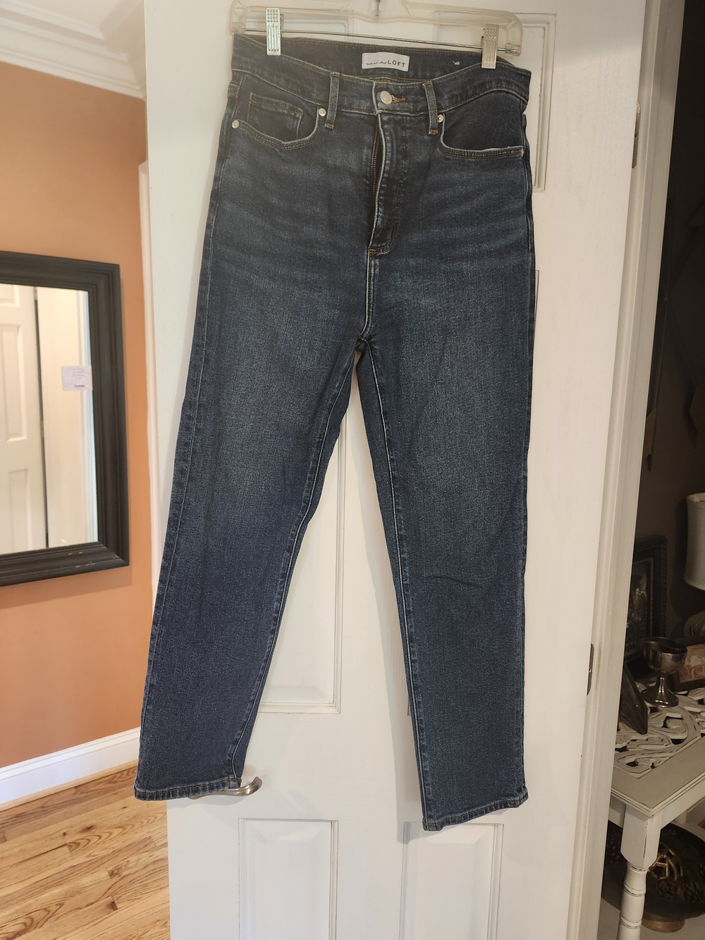 Loft Womans Straight Leg Jeans in Dark Wash